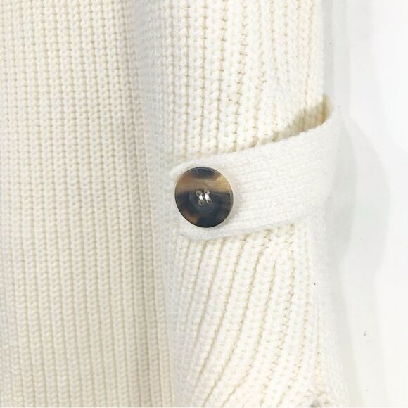 Anthropologie Cream Knit Turtleneck Pullover Side Button Sweater Vest - Picture 10 of 16